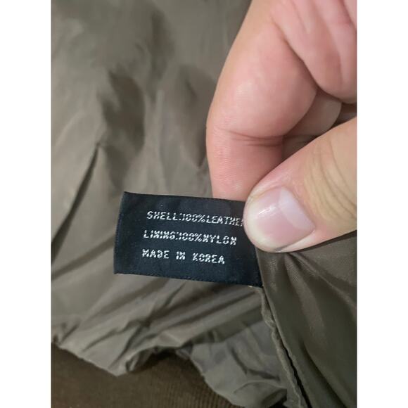 Fingerhut Vintage Military Patch Brown Leather Jacket - Picture 7 of 7